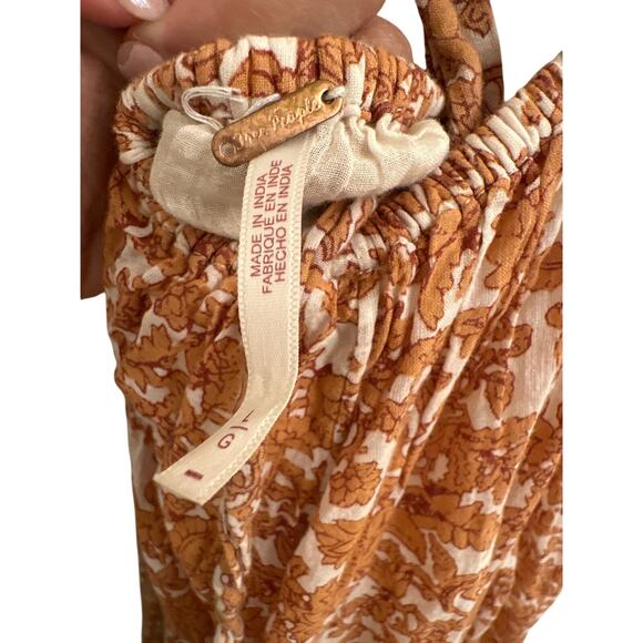 Free People Ultraviolet Maxi Dress Puff Sleeve Smocked Boho Milkmaid Cottage L - Picture 10 of 10